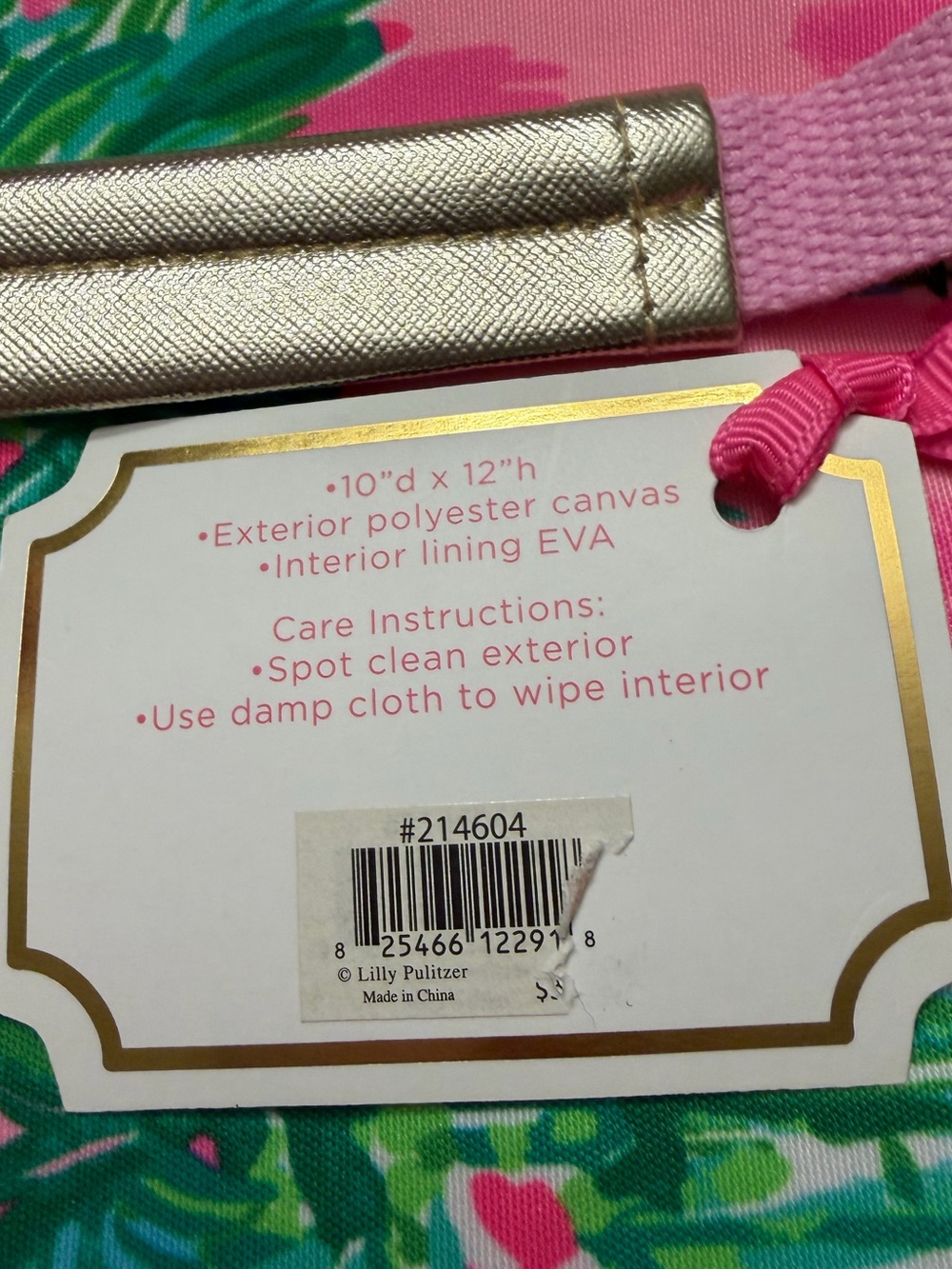 NWT Lilly Pulitzer Beach Cooler Bag in Suite Views Palm Print pink & green - Picture 10 of 11